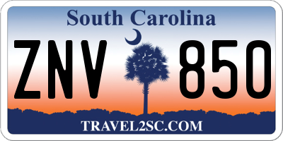 SC license plate ZNV850