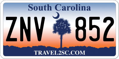 SC license plate ZNV852