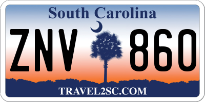 SC license plate ZNV860