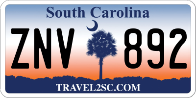 SC license plate ZNV892