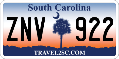SC license plate ZNV922