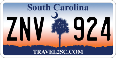 SC license plate ZNV924
