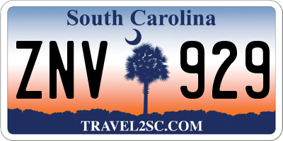 SC license plate ZNV929