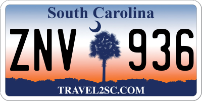 SC license plate ZNV936