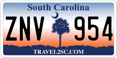 SC license plate ZNV954