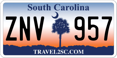 SC license plate ZNV957