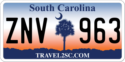 SC license plate ZNV963