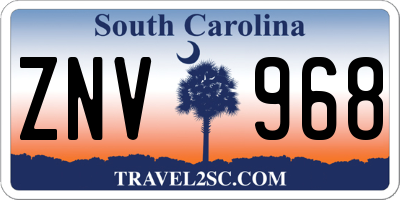 SC license plate ZNV968