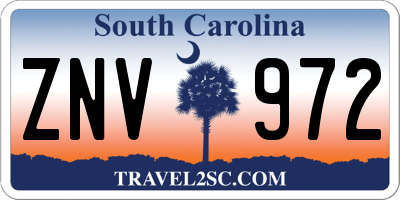SC license plate ZNV972