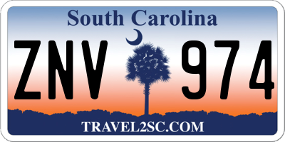 SC license plate ZNV974