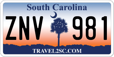 SC license plate ZNV981