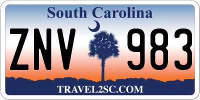 SC license plate ZNV983