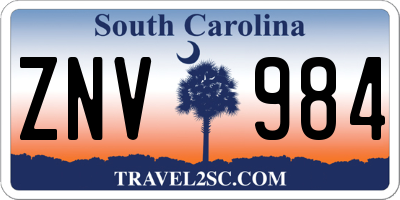 SC license plate ZNV984