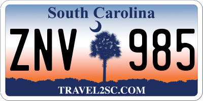 SC license plate ZNV985