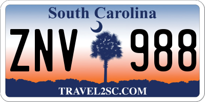 SC license plate ZNV988