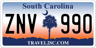 SC license plate ZNV990
