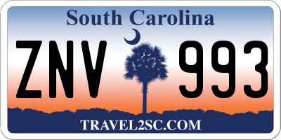SC license plate ZNV993