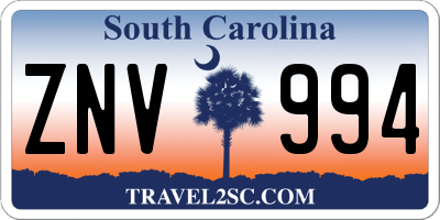 SC license plate ZNV994