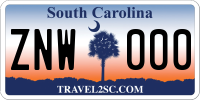 SC license plate ZNW000