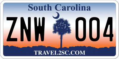 SC license plate ZNW004