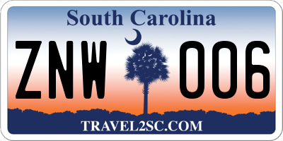 SC license plate ZNW006