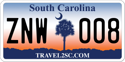 SC license plate ZNW008