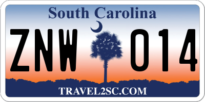 SC license plate ZNW014