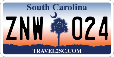 SC license plate ZNW024