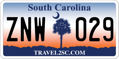 SC license plate ZNW029