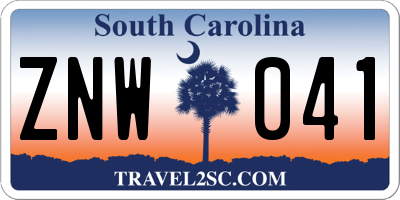 SC license plate ZNW041