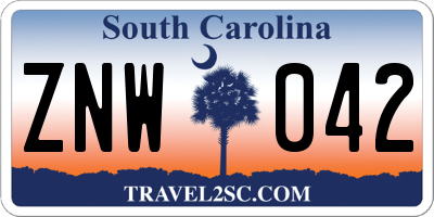 SC license plate ZNW042