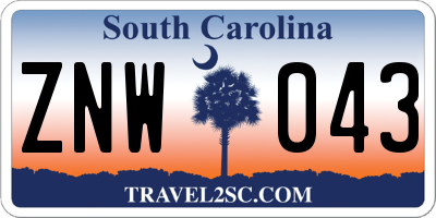 SC license plate ZNW043