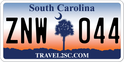 SC license plate ZNW044