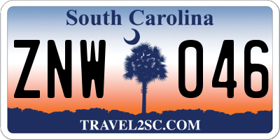 SC license plate ZNW046