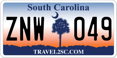 SC license plate ZNW049