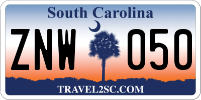 SC license plate ZNW050