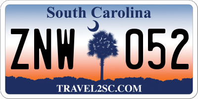 SC license plate ZNW052