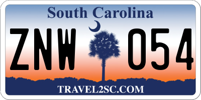 SC license plate ZNW054
