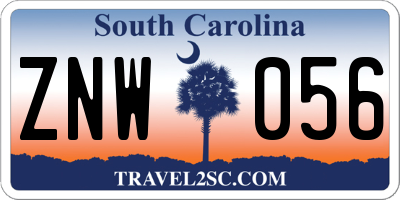 SC license plate ZNW056