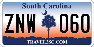 SC license plate ZNW060