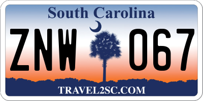 SC license plate ZNW067