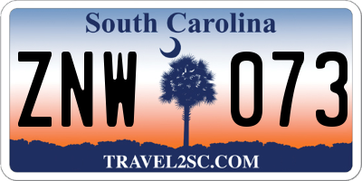 SC license plate ZNW073