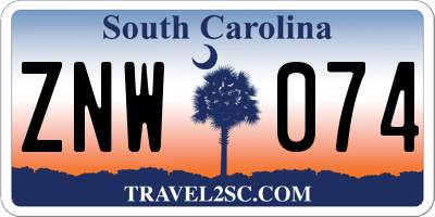 SC license plate ZNW074