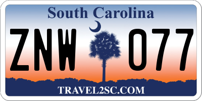 SC license plate ZNW077