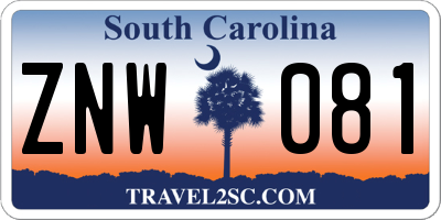 SC license plate ZNW081
