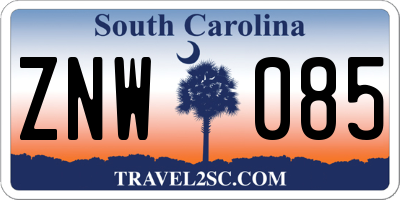 SC license plate ZNW085