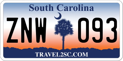 SC license plate ZNW093