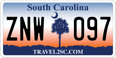 SC license plate ZNW097