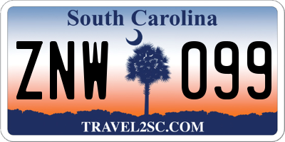 SC license plate ZNW099