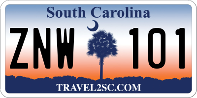 SC license plate ZNW101